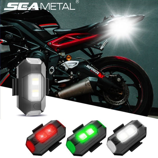 USB-Rechargeable LED Strobe Lights for Motorcycles, Aircraft, Drones - Warning and Turn Signal Lights